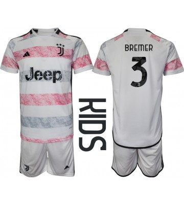 Juventus Gleison Bremer #3 Replica Away Stadium Kit for Kids 2023-24 Short Sleeve (+ pants)